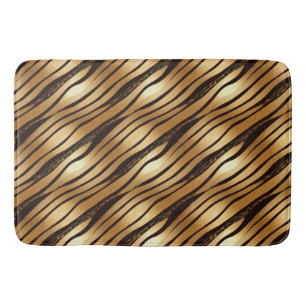 Braune Leopard-Streifen Badematte