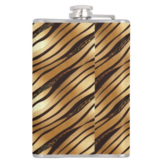 Braune Leopard-Streifen Flachmann (Rückseite)