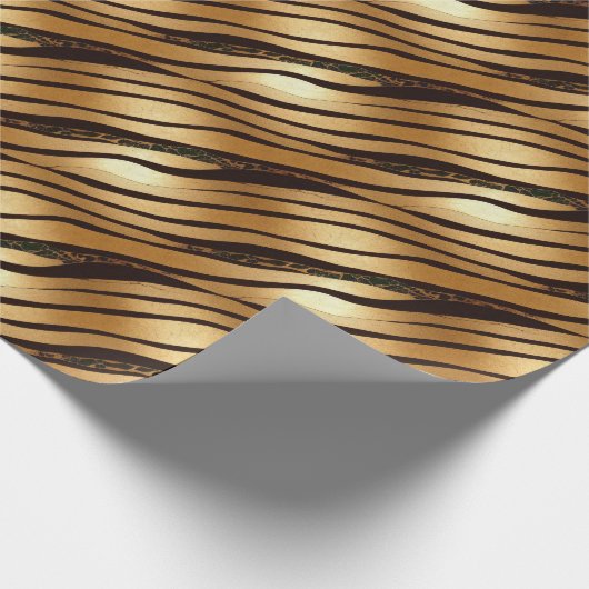 Braune Leopard-Streifen Geschenkpapier (Ecke)