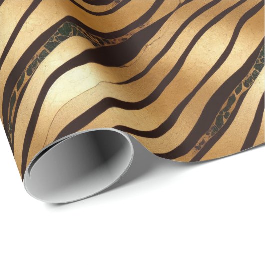 Braune Leopard-Streifen Geschenkpapier (Rolleneckpunkt)
