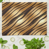 Braune Leopard-Streifen Geschirrtuch (Gefaltet)