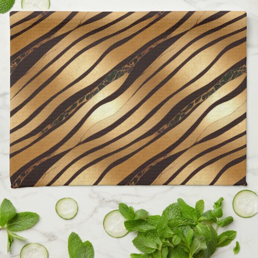 Braune Leopard-Streifen Geschirrtuch (Gefaltet)