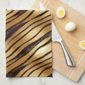 Braune Leopard-Streifen Geschirrtuch (Viertel Falte)