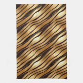 Braune Leopard-Streifen Geschirrtuch (Vertikal)