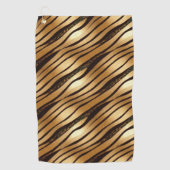 Braune Leopard-Streifen Golfhandtuch (Vorderseite)