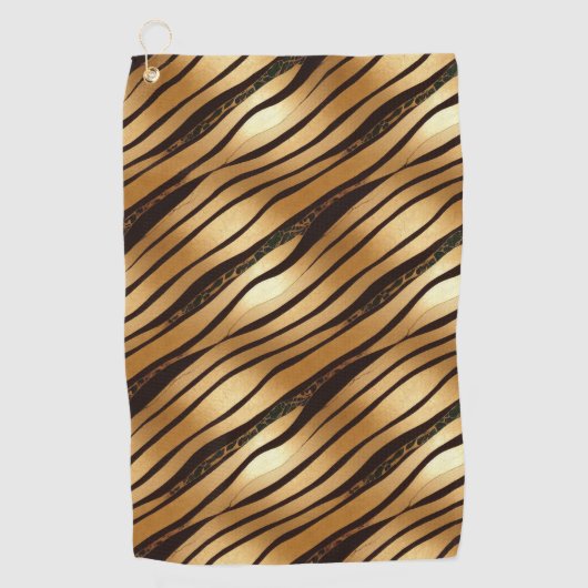 Braune Leopard-Streifen Golfhandtuch (Vorderseite)