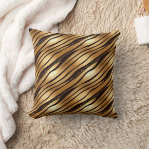 Braune Leopard-Streifen Kissen