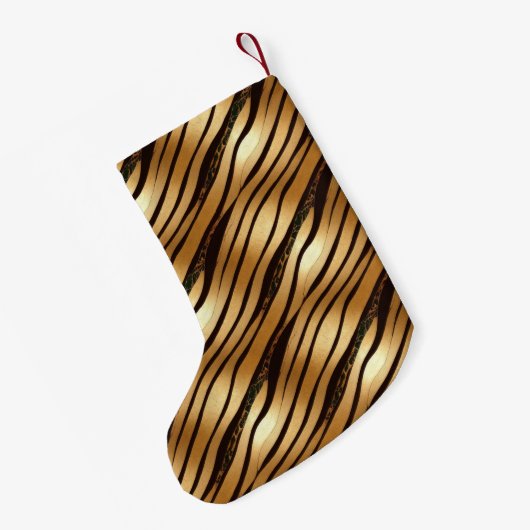 Braune Leopard-Streifen Kleiner Weihnachtsstrumpf (Rückseite (Hängend))