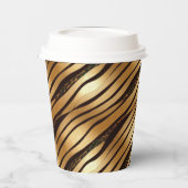 Braune Leopard-Streifen Pappbecher (Links)