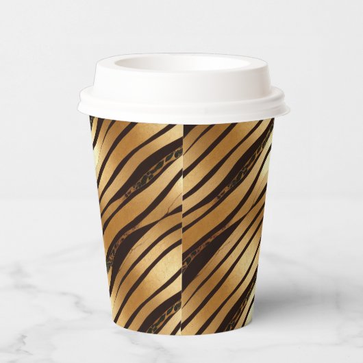 Braune Leopard-Streifen Pappbecher (Rechts)