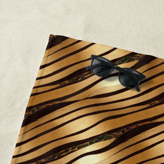 Braune Leopard-Streifen Strandtuch (Beispiel)