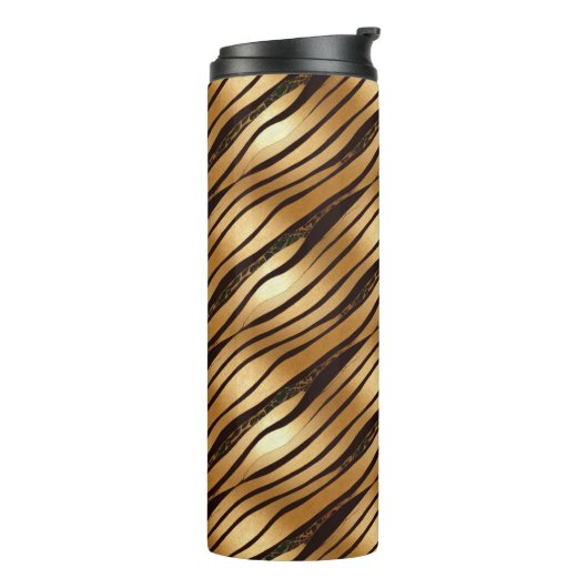 Braune Leopard-Streifen Thermosbecher (Nach links gedreht)