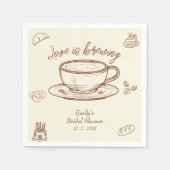 braune Liebe ist Brewing Coffee Brautparty Serviette (Vorderseite)