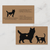 Braune Liebe Modernes formales Katzen Katzen Haust Visitenkarte (Vorne/Hinten)