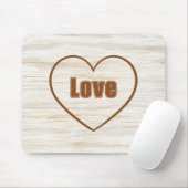 Braune Liebes Herz Mousepad (Mit Mouse)