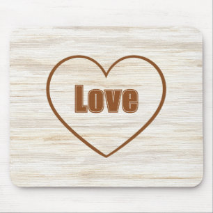 Braune Liebes Herz Mousepad