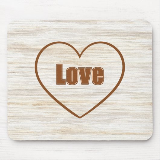 Braune Liebes Herz Mousepad (Vorne)