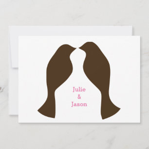 Braune Liebesvögel - Hochzeitseinladung Einladung
