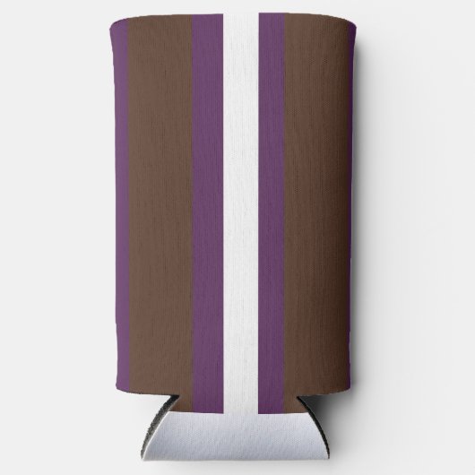 Braune, lila und weiße Streifen Selters Dosenkühler (Vorderseite)