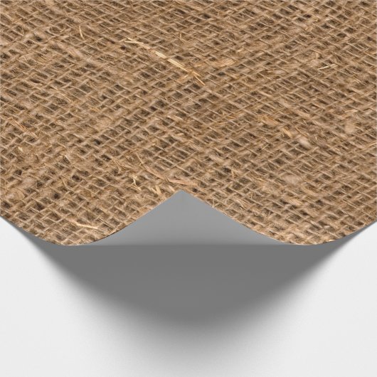Braune Linen Leinwand Textur Geschenkpapier (Ecke)