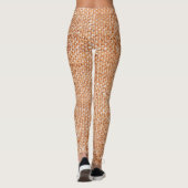 Braune Linen Leinwand Textur Hintergrund Leggings (Rückseite)