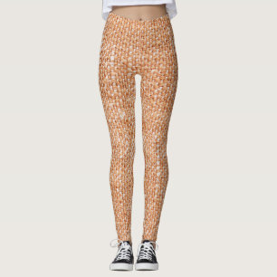 Braune Linen Leinwand Textur Hintergrund Leggings