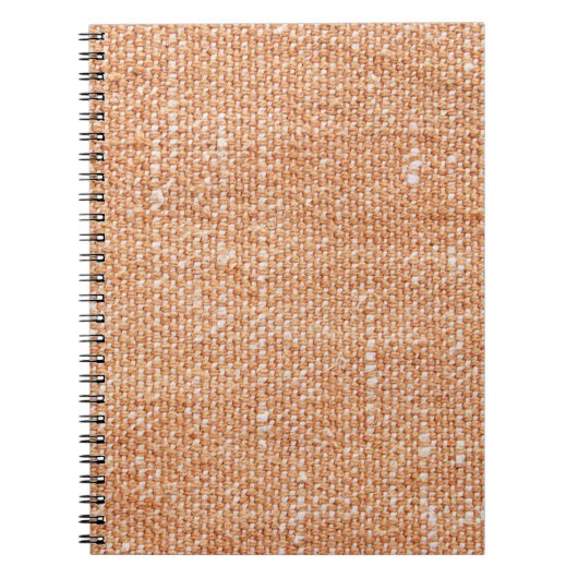 Braune Linen Leinwand Textur Hintergrund Notizblock (Vorderseite)