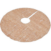Braune Linen Leinwand Textur Hintergrund Polyester Weihnachtsbaumdecke (Schrägansicht)