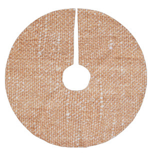 Braune Linen Leinwand Textur Hintergrund Polyester Weihnachtsbaumdecke