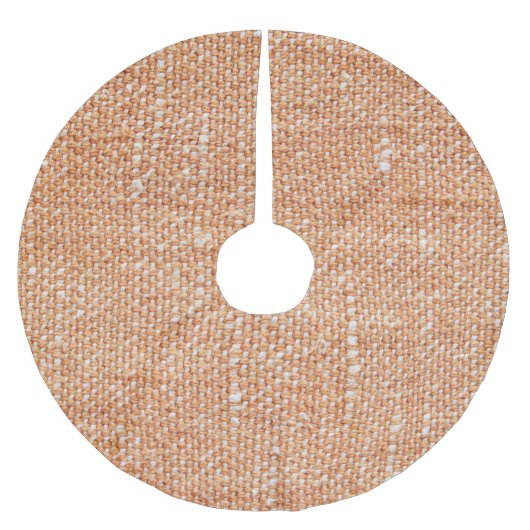 Braune Linen Leinwand Textur Hintergrund Polyester Weihnachtsbaumdecke (Vorderseite)