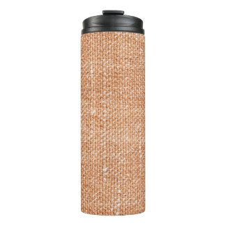 Braune Linen Leinwand Textur Hintergrund Thermosbecher
