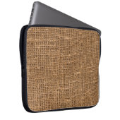 Braune Linen Leinwand Textur Laptopschutzhülle (Vorne Rechts)