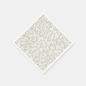 Braune Linie Kunst Botanisches Beerenreben-Muster  Serviette (Ecke)
