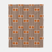 Braune Linien und Boxen Fleecedecke (Vorderseite)