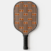 Braune Linien und Boxen Pickleball Schläger (Vorderseite)