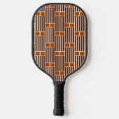 Braune Linien und Boxen Pickleball Schläger (Rückseite)