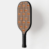Braune Linien und Boxen Pickleball Schläger (Links)