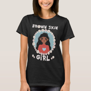 Braune Mädchen Perlen der Indianer Girl Black Girl T-Shirt