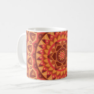 Braune Mandala-Boho-Erde-Tasse Neutral Cozy Kaffeetasse