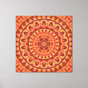 Braune Mandala-Kunst Erdig Boho Geometrisch Gemütl Leinwanddruck