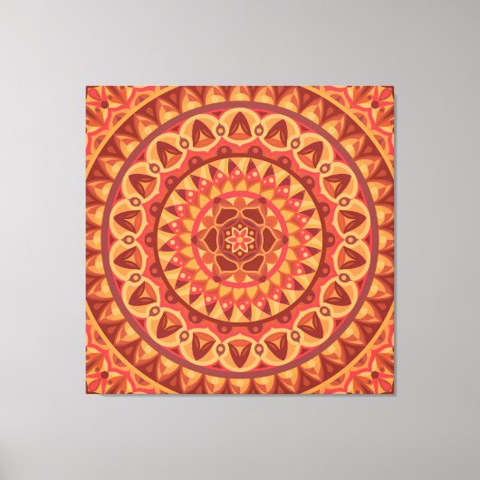 Braune Mandala-Kunst Erdig Boho Geometrisch Gemütl Leinwanddruck (Vorderseite)