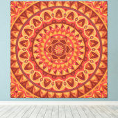 Braune Mandala-Kunst Erdig Boho Geometrisch Gemütl Leinwanddruck (Insitu (Holzboden))