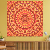 Braune Mandala-Kunst Erdig Boho Geometrisch Gemütl Leinwanddruck (Insitu (Wohnzimmer))