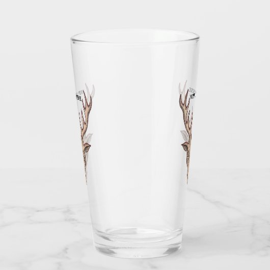 Braune Männchen Trophy Hirsche Kopf große Antler Glas (Rechts)