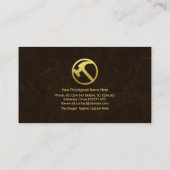 Braune Marmortextur Gold Zuhause Landschaft, Handy Visitenkarte (Rückseite)