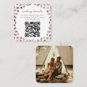 Braune marokkanische Fliesen QR Code Hochzeit Begleitkarte