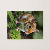 Braune Maus auf einem Fern Leaf, Jigsaw Puzzle (Horizontal)