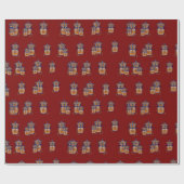 Braune Maus Muster Vorhang Geschenkpapier (Flach)