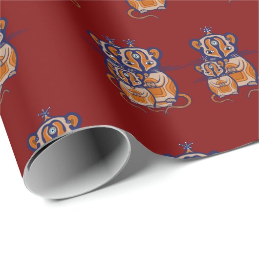 Braune Maus Muster Vorhang Geschenkpapier (Rolleneckpunkt)