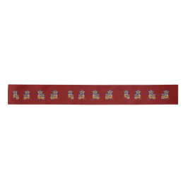Braune-Maus-Muster-Vorhang Satinband